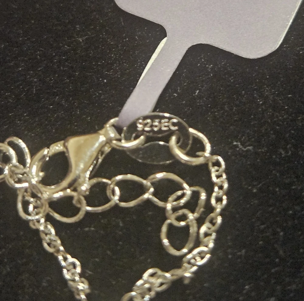 925 Sterling Silver CZ Flower Lariat Chain Dainty Necklace - Picture 5 of 5